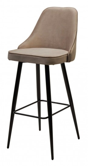 Барный стул NEPAL-BAR БЕЖЕВЫЙ #5, велюр/ черный каркас (H=78cm) М-City в Копейске - kopejsk.mebel-74.com | фото