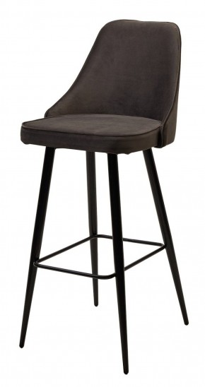 Барный стул NEPAL-BAR ГРАФИТ #14, велюр/ черный каркас (H=78cm) М-City в Копейске - kopejsk.mebel-74.com | фото