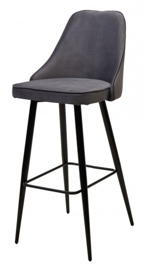 Барный стул NEPAL-BAR СЕРЫЙ #27, велюр/ черный каркас (H=78cm) М-City в Копейске - kopejsk.mebel-74.com | фото