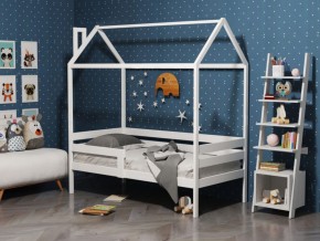 Детская кровать-домик из массива березы Соня-6 (800*1600) Белый/Лак в Копейске - kopejsk.mebel-74.com | фото