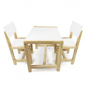 Детский растущий комплект стол и два стула  Я САМ "Лофт" (Белый, Сосна) в Копейске - kopejsk.mebel-74.com | фото