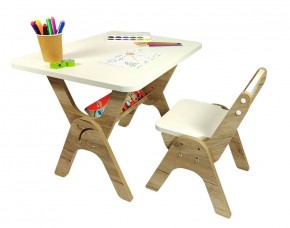 Детский растущий стол-парта и стул Я САМ "Умка" (Дуб/Серый) в Копейске - kopejsk.mebel-74.com | фото