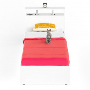 Камелия Кровать 0900, цвет белый, ШхГхВ 93,5х217х78,2 см., сп.м. 900х2000 мм., без матраса, основание есть в Копейске - kopejsk.mebel-74.com | фото