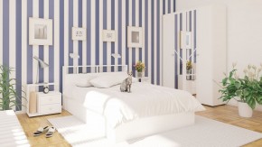 Камелия Кровать 1400, цвет белый, ШхГхВ 143,5х217х78,2 см., сп.м. 1400х2000 мм., без матраса, основание есть в Копейске - kopejsk.mebel-74.com | фото