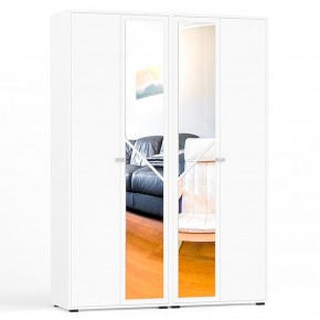 Камелия Шкаф 4-х створчатый, цвет белый, ШхГхВ 160х48х220 см., универсальная сборка, можно использовать как два отдельных шкафа в Копейске - kopejsk.mebel-74.com | фото