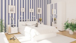 Камелия спальня № 7 Кровать 900 + Стол косметический + Зеркало + Комод, цвет белый, сп.м. 900х2000 мм., б/м, основание есть в Копейске - kopejsk.mebel-74.com | фото