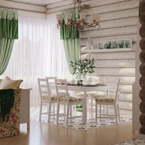 Комлект Вествик обеденный стол и четыре стула, массив сосны, цвет белый в Копейске - kopejsk.mebel-74.com | фото