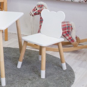 Комплект детской мебели стол и два стула Мишутка (Белый/Белый/Береза) в Копейске - kopejsk.mebel-74.com | фото
