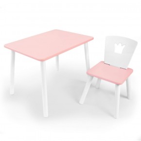 Комплект детской мебели стол и стул Корона (Розовый/Розовый/Белый) в Копейске - kopejsk.mebel-74.com | фото