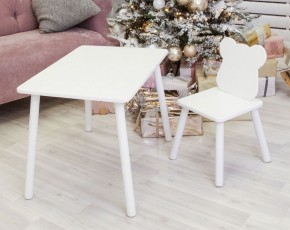 Комплект детской мебели стол и стул Мишутка (Белый/Белый/Белый) в Копейске - kopejsk.mebel-74.com | фото