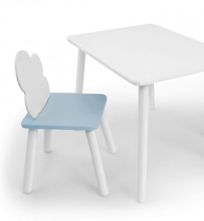 Комплект детской мебели стол и стул Облачко (Белый/Голубой/Белый) в Копейске - kopejsk.mebel-74.com | фото