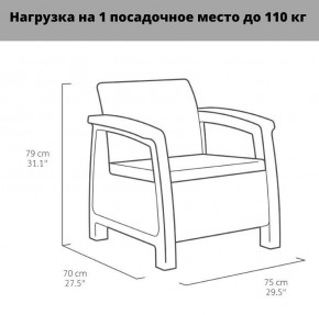 Комплект мебели Корфу Рест (Corfu Rest - without table) коричневый в Копейске - kopejsk.mebel-74.com | фото