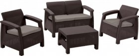 Комплект мебели Корфу сет (Corfu set) коричневый - серо-бежевый * в Копейске - kopejsk.mebel-74.com | фото