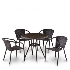 Комплект плетеной мебели T282ANT/Y137C-W53 Brown (4+1) в Копейске - kopejsk.mebel-74.com | фото