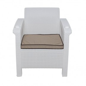 Комплект уличной мебели Yalta Premium Terrace Set (Ялта) белый (+подушки под спину) в Копейске - kopejsk.mebel-74.com | фото