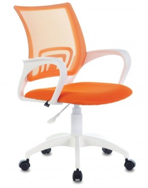 Кресло BRABIX "Fly MG-396W", пластик белый, сетка, оранжевое, 532401, MG-396W_532401 в Копейске - kopejsk.mebel-74.com | фото