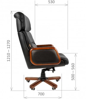 Кресло для руководителя CHAIRMAN 417 (Натуральная кожа) Черное в Копейске - kopejsk.mebel-74.com | фото