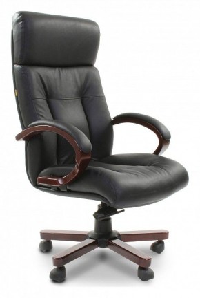Кресло для руководителя Chairman 421 черный/орех темный, черный в Копейске - kopejsk.mebel-74.com | фото