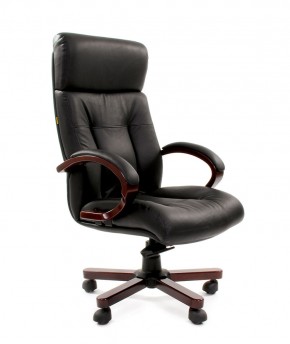 Кресло для руководителя CHAIRMAN  421 (Натуральная кожа) Черное в Копейске - kopejsk.mebel-74.com | фото