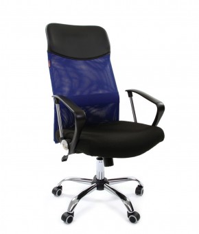 Кресло для руководителя CHAIRMAN 610 N (15-21 черный/сетка синий) в Копейске - kopejsk.mebel-74.com | фото