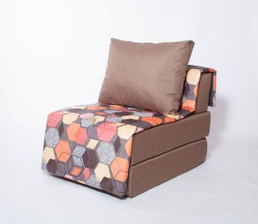 Кресло-кровать бескаркасное Харви (коричневый-геометрия браун) в Копейске - kopejsk.mebel-74.com | фото