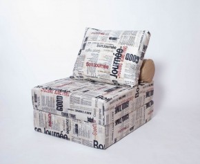 Кресло-кровать-пуф бескаркасное Прайм (Газета) в Копейске - kopejsk.mebel-74.com | фото