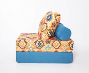 Кресло-кровать-пуф бескаркасное Прайм (мехико желтый-морская волна) в Копейске - kopejsk.mebel-74.com | фото