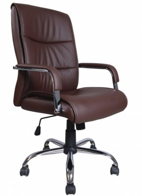 Кресло офисное BRABIX "Space EX-508" (экокожа, хром, коричневое) 531164 в Копейске - kopejsk.mebel-74.com | фото