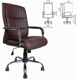 Кресло офисное BRABIX "Space EX-508" (экокожа, хром, коричневое) 531164 в Копейске - kopejsk.mebel-74.com | фото