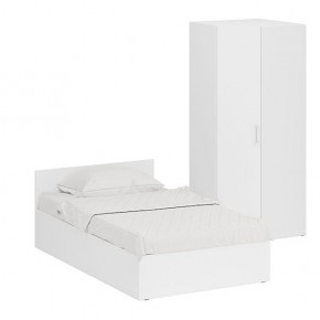 Кровать 1200 + Шкаф угловой Стандарт, цвет белый, ШхГхВ 123,5х203,5х70 + 81,2х81,2х200см., сп.м. 1200х2000 мм., без матраса, основание есть в Копейске - kopejsk.mebel-74.com | фото