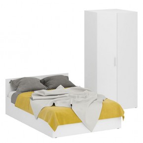 Кровать 1400 + Шкаф угловой Стандарт, цвет белый, ШхГхВ 143,5х203,5х70 + 81,2х81,2х200см., сп.м. 1400х2000 мм., без матраса, основание есть в Копейске - kopejsk.mebel-74.com | фото