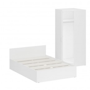 Кровать 1400 + Шкаф угловой Стандарт, цвет белый, ШхГхВ 143,5х203,5х70 + 81,2х81,2х200см., сп.м. 1400х2000 мм., без матраса, основание есть в Копейске - kopejsk.mebel-74.com | фото