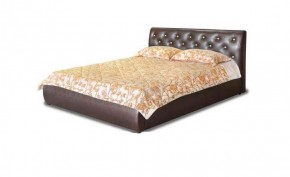 Кровать 1600 Флоренция в к/з "Классик 307 коричневый" (серия Норма) + основание + опоры в Копейске - kopejsk.mebel-74.com | фото