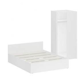Кровать 1600 + Шкаф угловой Стандарт, цвет белый, ШхГхВ 163,5х203,5х70 + 81,2х81,2х200см., сп.м. 1600х2000 мм., без матраса, основание есть в Копейске - kopejsk.mebel-74.com | фото