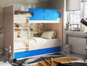 Кровать двухъярусная "Тетрис" (щиты) с бортиками + ящики в Копейске - kopejsk.mebel-74.com | фото