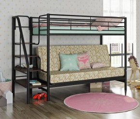 Кровать двухъярусная с диваном "Мадлен-3" (Черный/Серый) в Копейске - kopejsk.mebel-74.com | фото