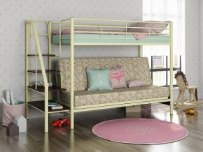 Кровать двухъярусная с диваном "Мадлен-3" (Белый/Фиолетовы) в Копейске - kopejsk.mebel-74.com | фото