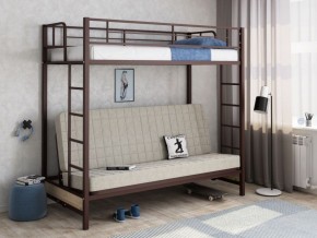 Кровать двухъярусная с диваном "Мадлен" (Коричневый/Бежевый) в Копейске - kopejsk.mebel-74.com | фото