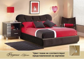 Кровать Феодосия 1600 со стразами в к/з "Классик 307 коричневый" (серия Норма) +основание +ПМ в Копейске - kopejsk.mebel-74.com | фото