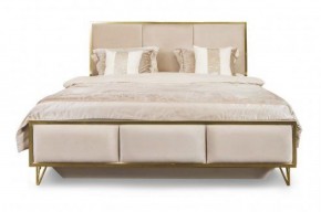 Кровать Lara 1600 с мягким изголовьем + основание (белый глянец) в Копейске - kopejsk.mebel-74.com | фото