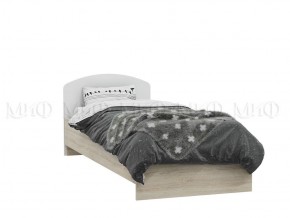 МАРТИНА Кровать 800 с настилом ЛДСП (Белый глянец/дуб сонома) в Копейске - kopejsk.mebel-74.com | фото