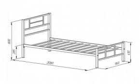 Кровать металлическая "Кадис 900х1900" Белый в Копейске - kopejsk.mebel-74.com | фото