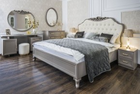 Кровать Мокко 1600 с мягким изголовьем + основание (серый камень) в Копейске - kopejsk.mebel-74.com | фото