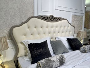 Кровать Мокко 1600 с мягким изголовьем + основание (серый камень) в Копейске - kopejsk.mebel-74.com | фото