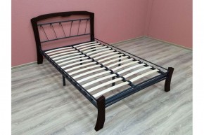 Кровать "Муза 4 Лайт" КМД9 Черная (1400*2000) (ножки-шоколад) с коваными изделиями в Копейске - kopejsk.mebel-74.com | фото