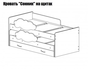 Кровать выкатная Соник на щитах (800*1600) с бортиком + ящик в Копейске - kopejsk.mebel-74.com | фото