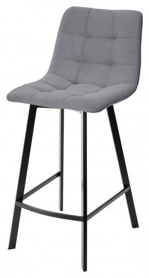 Полубарный стул CHILLI-QB SQUARE серый #27, велюр / черный каркас (H=66cm) М-City в Копейске - kopejsk.mebel-74.com | фото