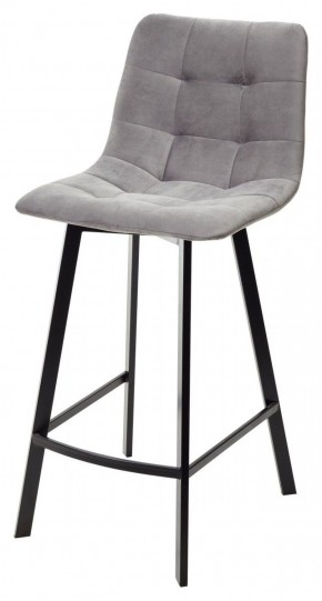 Полубарный стул CHILLI-QB SQUARE светло-серый #26, велюр / черный каркас (H=66cm) М-City в Копейске - kopejsk.mebel-74.com | фото