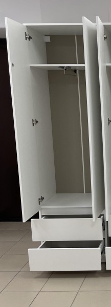 Шкаф 2-ств. с 2 ящиками и вешалкой "Бьянко" в Копейске - kopejsk.mebel-74.com | фото