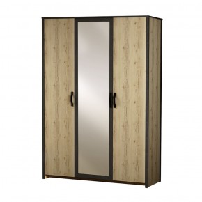 Шкаф 3-дверный с зеркалом №885 Гранж в Копейске - kopejsk.mebel-74.com | фото